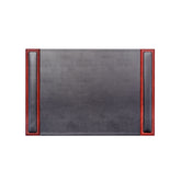 Mahogany (Rosewood) & Black Leather 25.5 x 17.25 Side-Rail Desk Pad